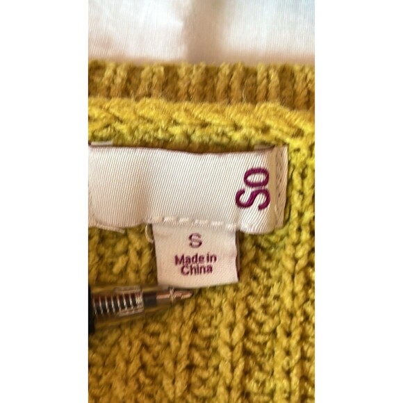 SO Goods For Life Womens Yellow Crew Neck Pullover Sweater Size Small Preowned - Picture 8 of 12
